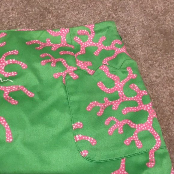 Lilly Pulitzer green skirt coral pattern size 0 - Picture 4 of 7
